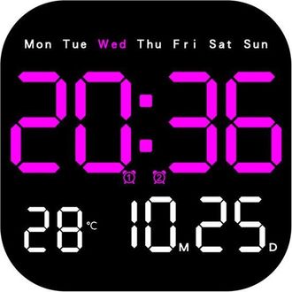 OEM Reloj Multifuncional Led Electr&oacute;nico, Reloj De Pared Para Sala De Estar, Reloj Despertador Multifuncional Colgante Y De Pie - Naranja