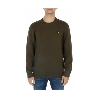 Lyle & Scott Round-neck Knitwear, male, Green, Size: S Crew Neck Jumper