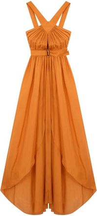 Alberta Ferretti Lange jurk met riem - Dames - Avondkleed - Geel - S - Kleedjes