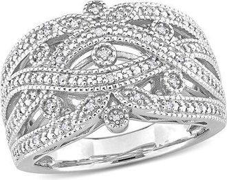 Rina Limor Silver 0.10 Ct. Tw. Diamond Ring