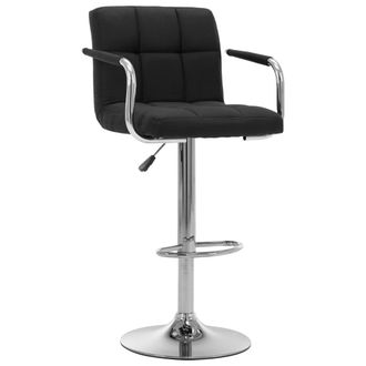 vidaXL Taburete De Barra De Cocina De Tela Negro Vidaxl