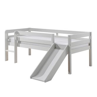Vipack Vipack - Cama De Media Altura 90x200 Con Tobog&aacute;n Y Somier Pino Blanco