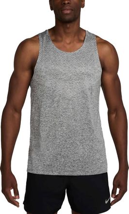 Nike Dri-Fit Advanced Running Tank Top In Smoke Grey Heather Reflective Silver