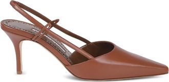 Manolo Blahnik 70 mm slingback pumps met puntige neus - Bruin