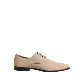 Dolce & Gabbana Canvas Derby Geklede Veterschoenen - Heren - Nette schoenen - Beige - 44 EU - Schoenen
