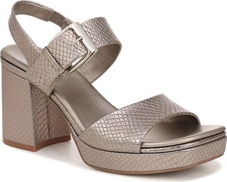 Naturalizer Phillipa Block Heel Sandal in Patina Pewter at Nordstrom, Size 6.5