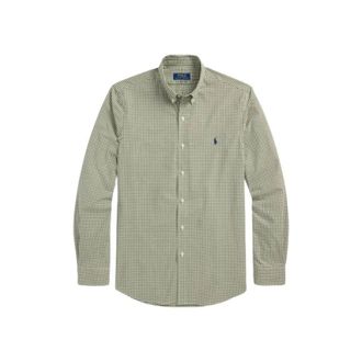 Polo Ralph Lauren Gestreept katoenblend overhemd - Heren - Casual Overhemden - Groen - S - Katoen - Overhemden