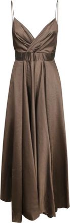 Blanca Vita Licht Muslin Maxijurk - Dames - Maxi kleedjes - Bruin - M - Kleedjes