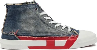 Diesel D-Verse-High-top sneakers in denim with D logo - Sneakers - Man - Blue