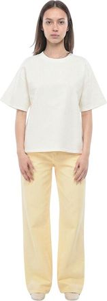 Bottega Veneta White Solid Crew Neck T-Shirt