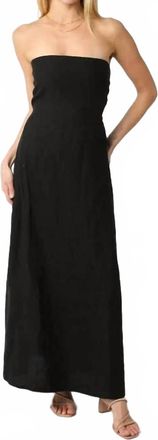 Olivaceous The Lila Linen Maxi Dress In Black