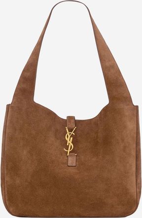 Saint Laurent Womens Shoulder Bag Bea 5 &Agrave; 7 Suede Beige