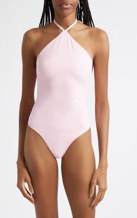Jacquemus Le Bastide One-Piece Halter Swimsuit in Pink at Nordstrom, Size Xx-Large