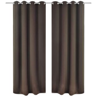 vidaXL Tende Oscuranti 2 pz con Anelli in Metallo 135 x 245 cm - Vidaxl