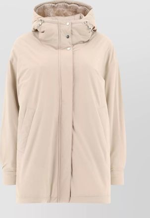 Herno a-shape hooded down jacket with front pockets