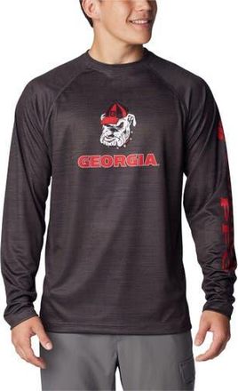 Columbia Mens Columbia Heather Charcoal Georgia Bulldogs PFG Terminal Tackle Omni-Shade Raglan Long Sleeve T-Shirt at Nordstrom, Size Xx-Large