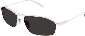Balenciaga Grey Rectangular Mens Sunglasses BB0416S 002 63