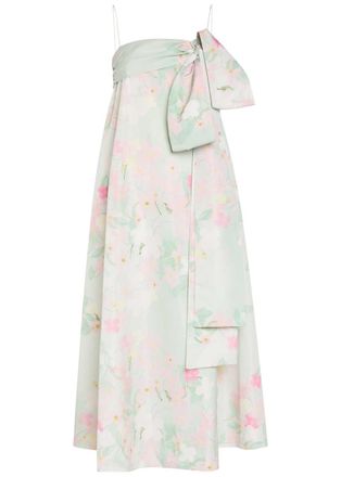 Bernadette Bernadette Bailey bow Floral-print Shell Midi Dress - Mint - 34 (UK6 / XS)