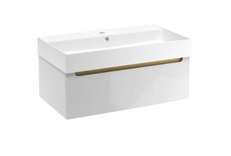 Puma Naturel Mueble De Ba&ntilde;o Con Lavabo Naturel Stilla 80x30x45 Cm, Blanco (stillad08005u2)