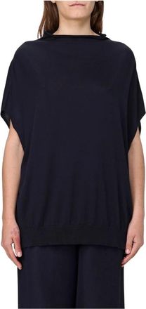 Fabiana Filippi Truien & Vesten, Dames, Blauw, L, Marineblauwe Geribbelde Coltrui