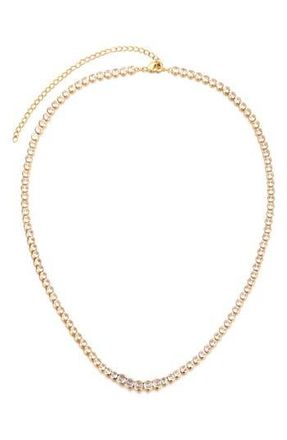 Adornia Bezel Crystal Tennis Necklace in Gold at Nordstrom Rack