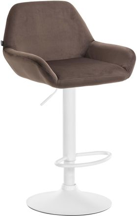 Clp Taburete de bar regulable y giratorio en Terciopelo Marr&oacute;n