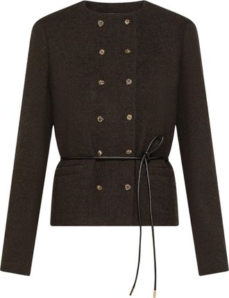 Seventy Structured Belted Wool-Blend Jacket