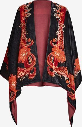 Etro Samtcape mit Bl&uuml;tenmotiven