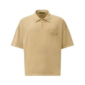 C.P. Company Polo Shirts, male, Beige, Size: XL Polo Collar Sweatshirt