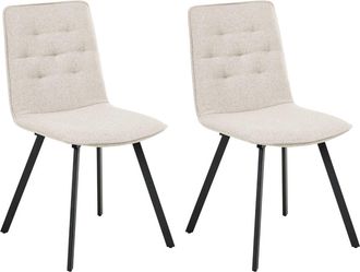 Beliani Conjunto de 2 sillas de comedor Tela Beige