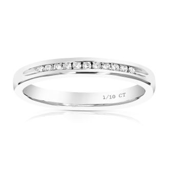 Vir Jewels 1/10 cttw Lab Grown Diamond Wedding Band in Sterling Silver For Women
