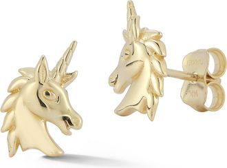 Ember Fine Jewelry 14K Gold Unicorn Studs