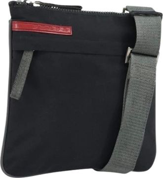 Prada Pre-owned Cross Body Bags, female, Black, Size: ONE SIZE Pre-owned Vintage Nylon Shoulder Bag