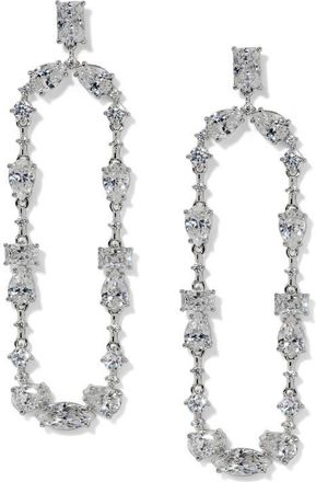 Nadri Everleigh Cubic Zirconia Frontal Swing Earrings in Rhodium at Nordstrom