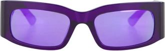 Balenciaga Paarse Rechthoekige Zonnebril UV-bescherming - Dames - Zonnebrillen - Paars - ONE Size - Accessoires