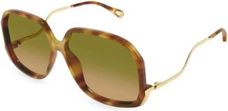 Chlo&eacute; Geometrische Zonnebril - Dames - Zonnebrillen - Bruin - 60 MM - Nylon - Accessoires