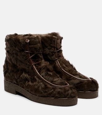 Aquazzura Frostie 20 shearling ankle boots