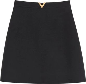 Valentino Short Skirt - Dames - Korte rokken - Zwart - S - Wol - Rokken