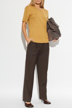 Christophe Lemaire T-shirt With A Round Neckline, Womens, Beige