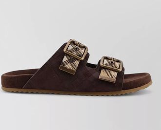 Burberry leather checked flat sandals