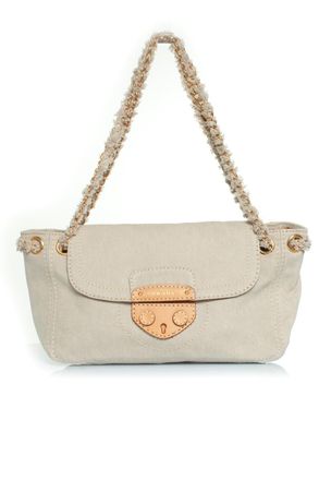Prada Pre-owned Womens denim shoulder bag in beige Canvas - One Size