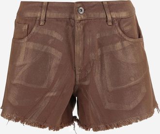 DON'T @ ME Womens Cotton Shorts With Fringed Hem - Brown