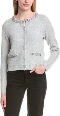 Lea & Viola Embellished Wool-Blend Cardigan