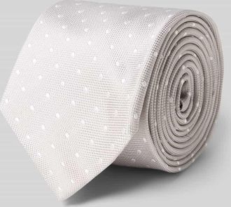 Gierremilano Seidenkrawatte aus reiner Seide mit Logo-Patch (7,5cm) in Silber, Gr&ouml;&szlig;e 1