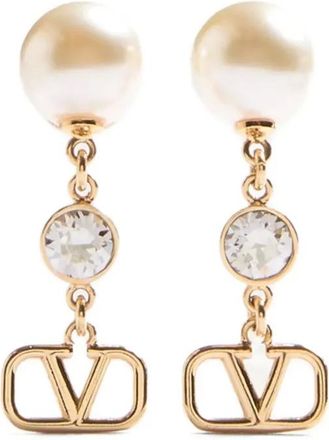 Valentino Garavani Orecchini pendenti VLOGO con cristalli - Oro
