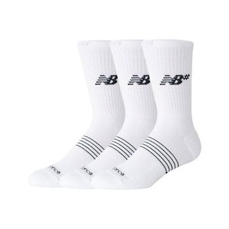 New Balance Unisex Active Numeric Crew Calzini 3 Pack in Bianco, Poliestere, Taglia L
