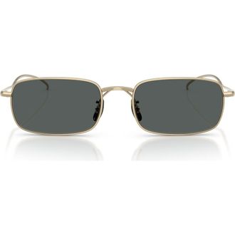 Oliver Peoples TK-14 53mm Polarized Rectangular Sunglasses in Gold /Midnight Express Polar at Nordstrom