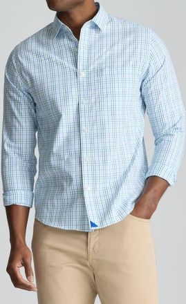UNTUCKit Plaid CottonTek Performance Button-Up Shirt in Blue at Nordstrom, Size X-Large