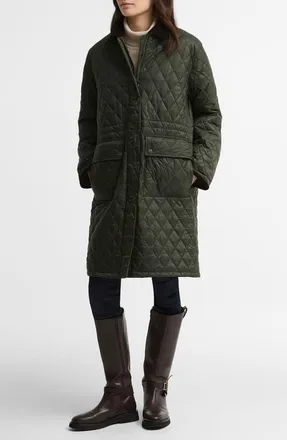 Barbour Rosamund Quilted Jacket in Olive/shadow Classic at Nordstrom, Size 12