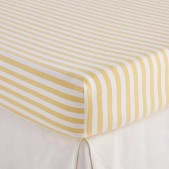 La Redoute Interieurs Hoeslaken katoen, omslag 30 cm, geweven-geverfde strepen, SOIZIC JAUNE